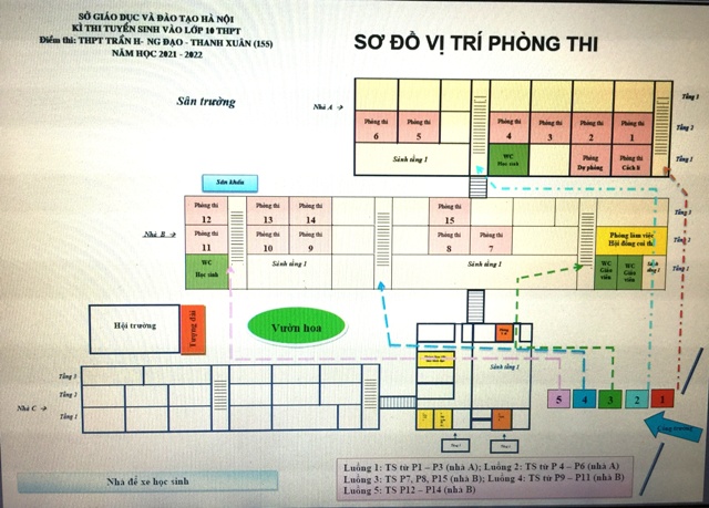 SƠ ĐỒ PH�NG THI TẠI ĐIỂM THI TRƯỜNG THCS THANH XU�N NAM - THANH XU�N